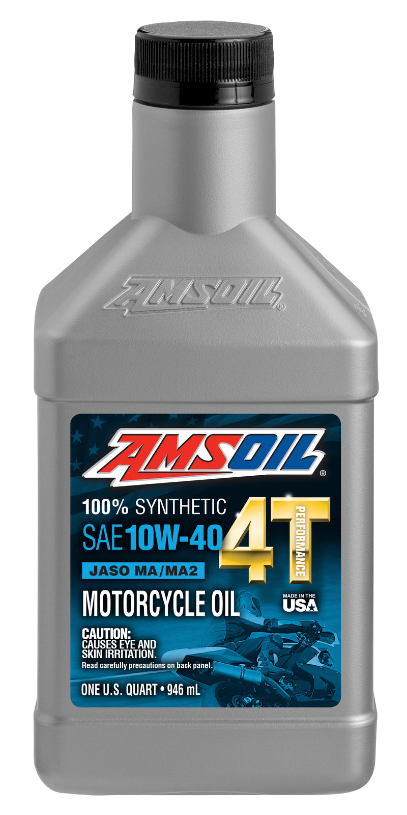 AMSOIL 100% 10W-40 Synthetic 4T Performance Motorcycle Oil - 946 ml