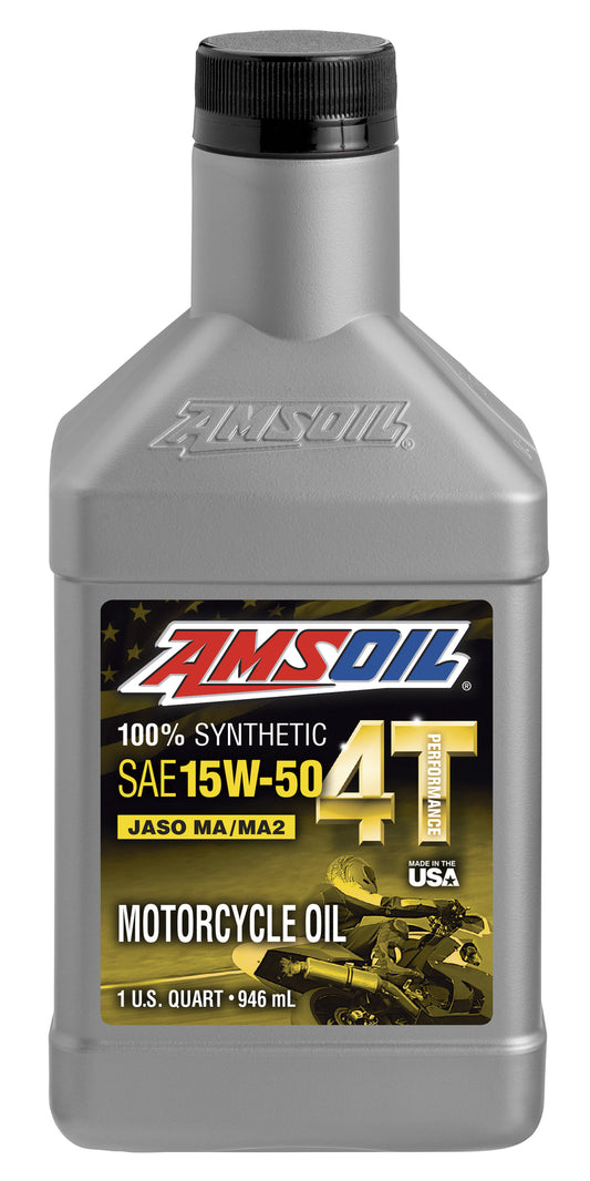 AMSOIL 100% 15W-50 Synthetic 4T Performance Motorcycle Oil - 946 ml