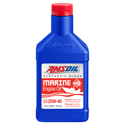 AMSOIL 25W-40 Synthetic-Blend Marine Engine Oil - 946ml