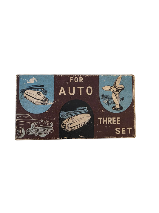 Vintage 6V Auto Accessory Kit | 3-Piece Shaver, Fan & Light (Made in Japan)